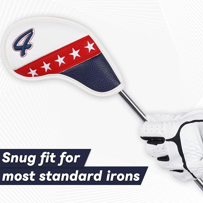Craftsman Golf US Flag Neoprene Golf Club Head Cover Wedge Iron Protective Headcover for Callaway, Ping, Taylormade, Cobra, Etc.