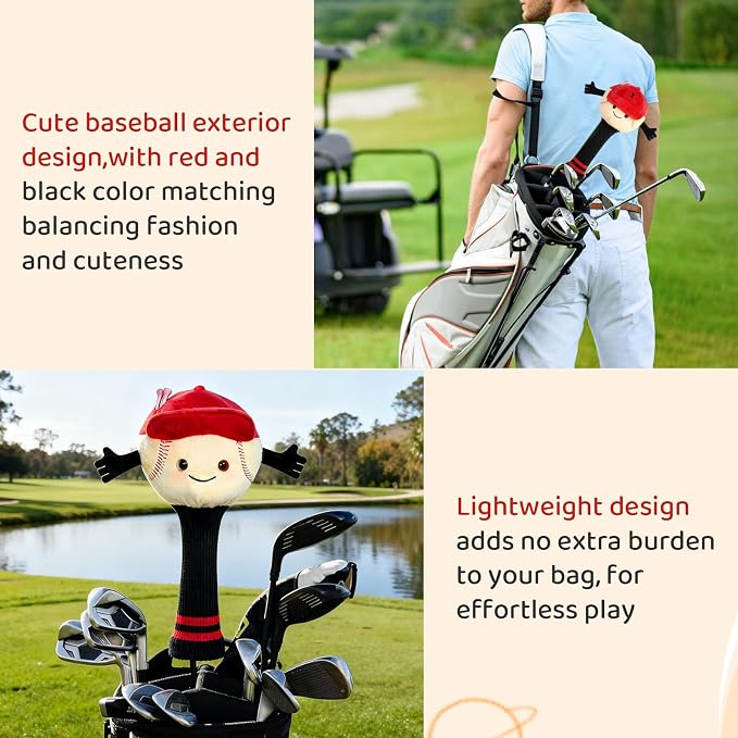 Funny Golf Driver Headcover Plush Cartoon Animal Golf Club Head Covers Golf Club Covers Driver Cover Fits 460cc Driver Head