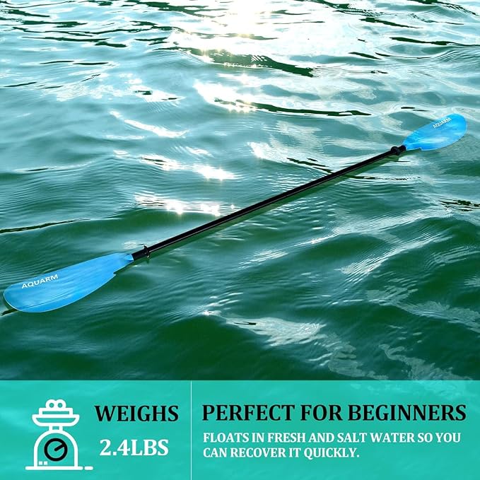 Kayak Paddle 231cm/91inch, Aluminum Shaft with Reinforced Fiberglass Blade, Adjustable Lightweight Kayaking Oars for Boating Canoeing