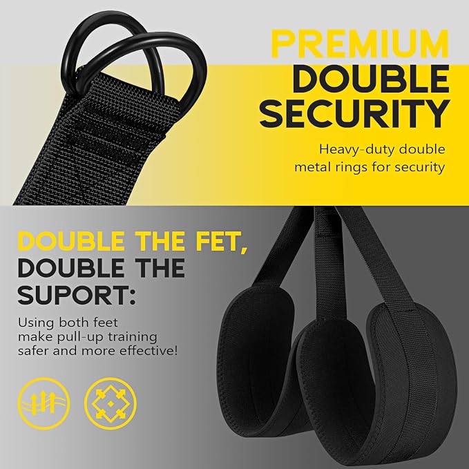 HOXWC Pull Up Assistance Bands, Adjustable Heavy Duty Resistance Band for Pull Up, 3 Pull Up Bands, Comfortable Fabric Feet/Knee Rest, Assistance Bands for Pull-Up, Home Fitness, Body Stretching