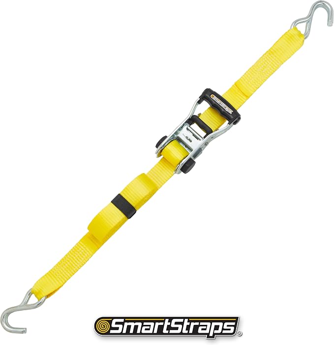 SmartStraps 14’ Ratchet Straps, 2 Pack –5,000lbs Break Strength, 1,667lbs Safe Work Load –Commercial Tie Down Straps for Heavy Duty Cargo, Haul Equipment and Vehicles
