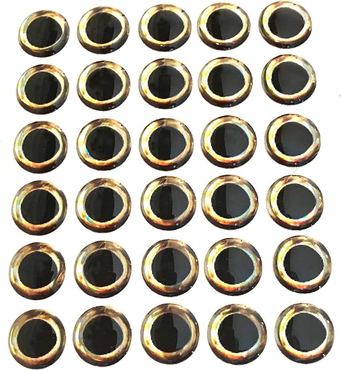 Brule 3-D Holographic Epoxy Fish Eyes (5mm-20mm) 60 Pack, Handpoured, Fishing Fly Tying Lures DIY Crafts