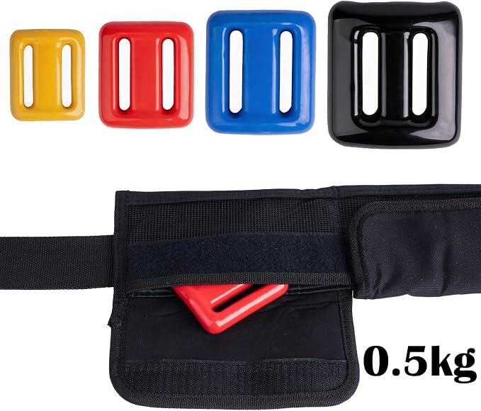 Vinyl Coated Diving Weights-4pcs 1.1-4.4 lbs Dive Weights with 4 Pocket Scuba Weight Belt with Quick Release Buckle,Used for Freediving, Spearfishing & Scuba Diving-Fit for Waist 32" to 52"