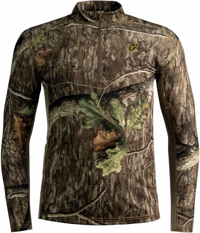 SCENTBLOCKER Angatec Long Sleeve 1/4 Zip Performance Shirt Mens Camo Hunting Clothes