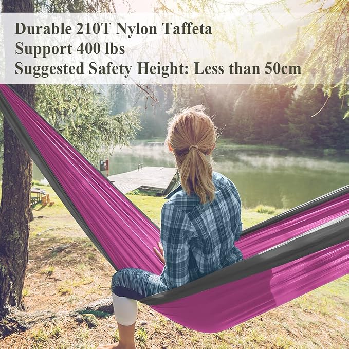 Forbidden Road Camping Hammock 400lbs Capacity Portable Hammock for Outside, Backyard, Travel, Backpacking, Beach