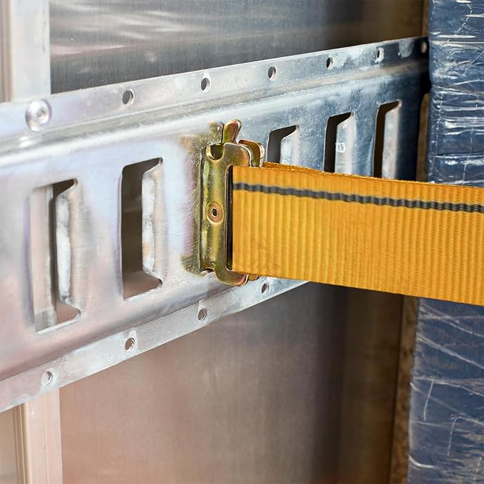 XSTRAP STANDARD 4 Pack E-Track Ratchet Straps 2" x16', 4400 LBS Break Strength Interior Van Solution Heavy Duty Tie Down Strap for Moving, Truck, Trailers, Motorcycles, Kayaks, Car Roof, Orange