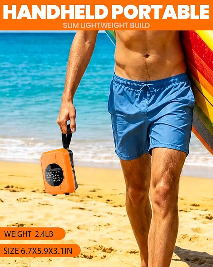 12V Car-Powered Paddle Board Pump, Electric SUP Pump with Auto-Off, Dual-Stage Fast Inflation to 20 PSI, Inflate/Deflate Air Pump with 7 Nozzles for Paddle Boards, Kayaks & Inflatables