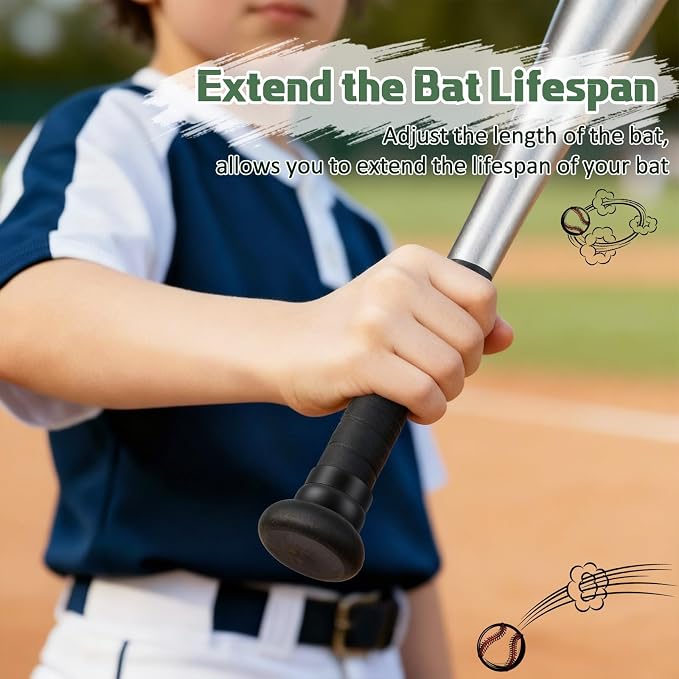 Soulchen 12 Pack Baseball Bat Grip Choke up Ring for Youth Baseball Softball Tee Ball Choke Ring Improve Grip Through Swing Knob and Reduce Sting Bat Accessories - Black