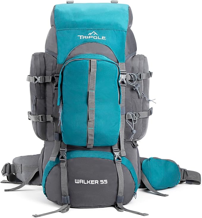 Tripole Walker 65 Litres Rucksack | Internal Frame With Metal Rod | Rain Cover | Bottom Opening | Laptop Section