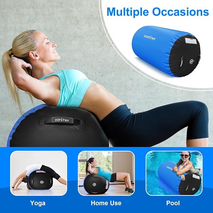 VOFiTNY Gymnastics Tumbling Equipment Air Barrel Inflatable Octagon Tumbler Roller Back-bend Trainer Cheerleading Without Pump