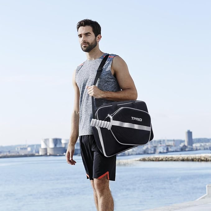 TPAID Pickleball Bag with Shoes & Wet Pocket, Court Bag for 2 Paddles