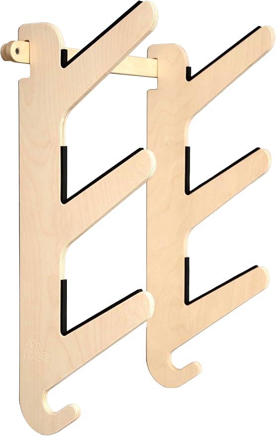 Grassracks Bamboo & Birch Snowboard Rack and Skateboard Rack - Moloka`i Series Snowboard Wall Mount