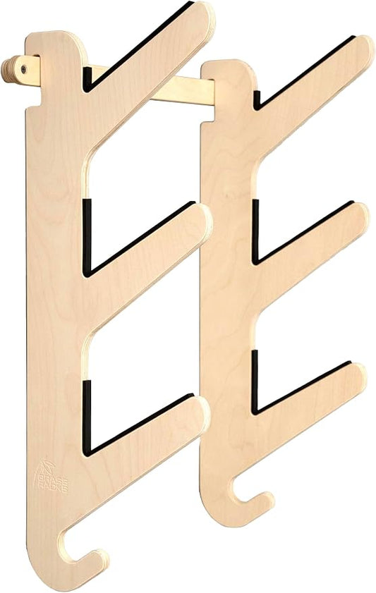 Grassracks Bamboo & Birch Snowboard Rack and Skateboard Rack - Moloka`i Series Snowboard Wall Mount