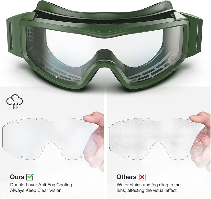 xaegistac Tactical Airsoft Goggles Anti Fog Military Glasses, Ballistic Safety Goggles for Shooting Hunting