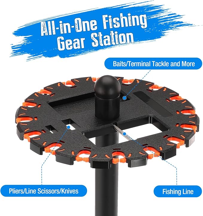 Fishing Rod Holder for Garage Storage, Holds Up to 16 Rods | Fishing Pole Holders, 360 Degree Rotating Pole Rack with Wheels for Ground, Fishing Pole Storage