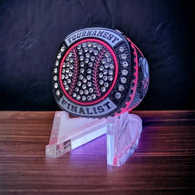 Legacy Rings 1 or 12 Pack Bright Pink Softball Baseball Championship Trophy Ring Women's Award for Tournament Champion or Finalist