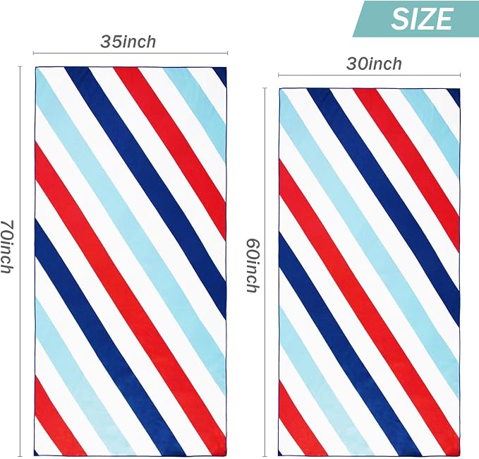 Whale Flotilla Large Quick Dry Beach Towel (30"x60"), Microfiber Sand-Free Beach Towels, Super Absorbent Compact Pool Travel Accessories, Navy
