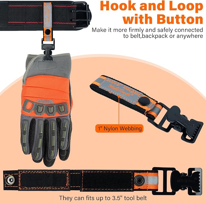 MELOTOUGH Work Glove Holder Glove Strap Quick Leash With Alligator Clip…