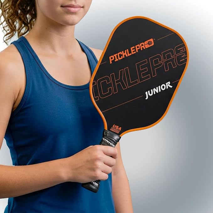PicklePro Pickleball Paddles with Cover – Lightweight Fiberglass Pickleball Paddle for Kids, Youth & Beginners, Cushioned Grip, 13mm Honeycomb Core, Indoor & Outdoor Racket, USAP Approved
