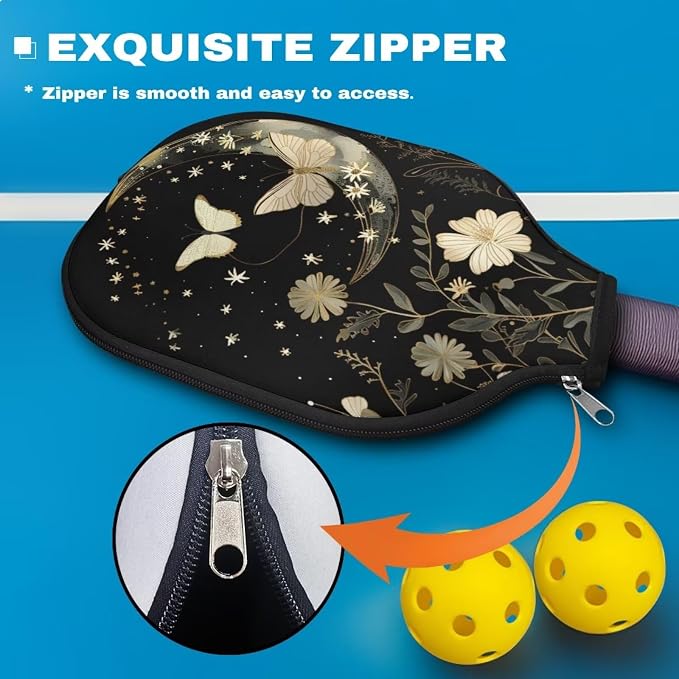 Pickleball Paddle Covers Only for Men and Women Zipper Closure Protection and Decoration