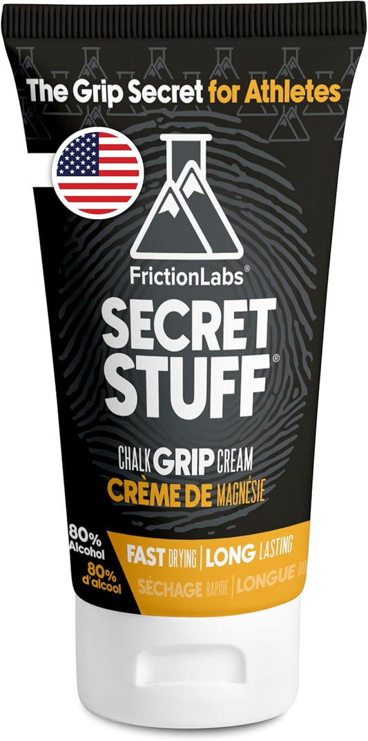 Friction Labs Quick Grip Secret Stuff Liquid Chalk for Athletes - Made in USA - Skin Friendly - Rock Climbing, Weightlifting, Gym, Tennis - Trusted by 100+ Pro Athletes - Best Workout Chalk - 75mL