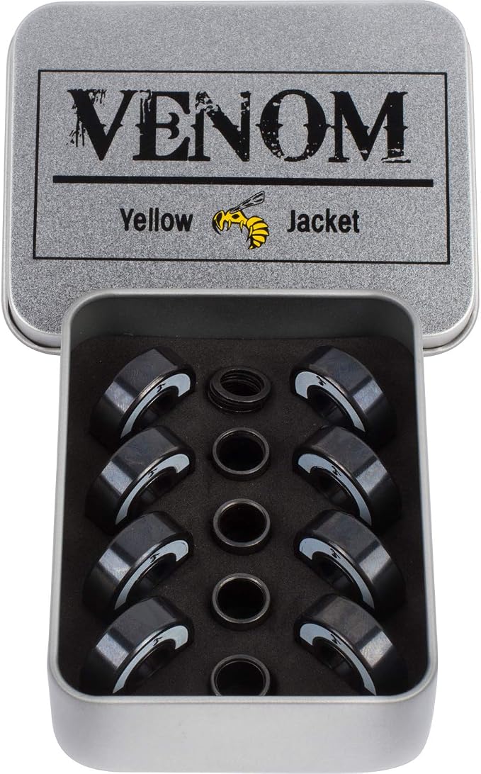 Yellow Jacket Premium Skateboard Bearings – Titanium Coated, Ceramic Balls – Pro Longboard – High Speed, Precision for Skateboards, Longboards, Skates