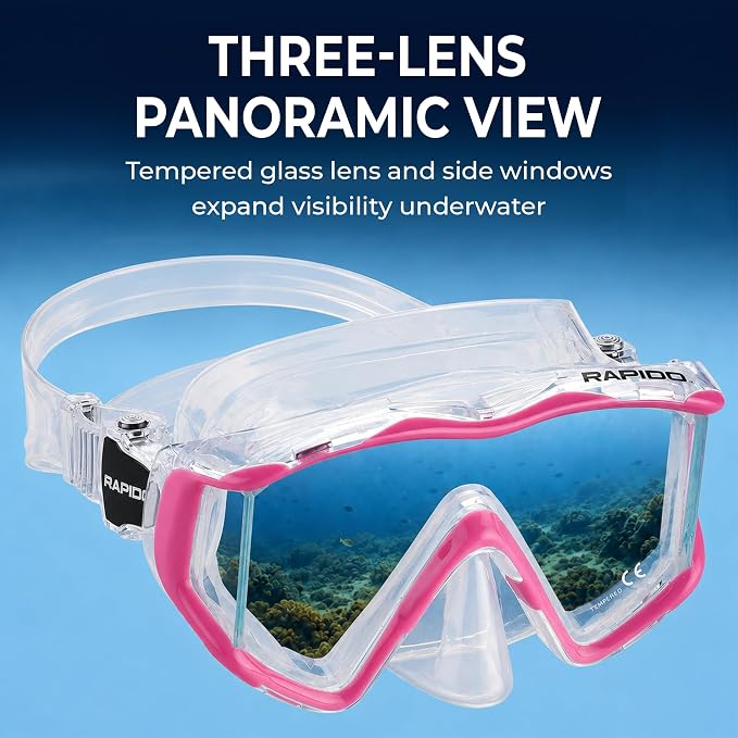Rapido Clareza Three Lens Mask and Snorkel Combo