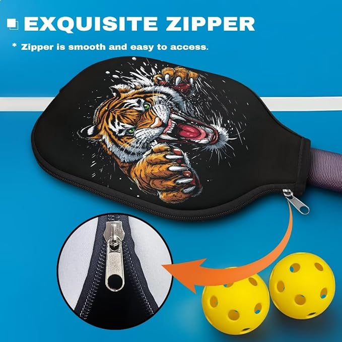 Pickleball Paddle Covers Only for Men and Women Zipper Closure Protection and Decoration