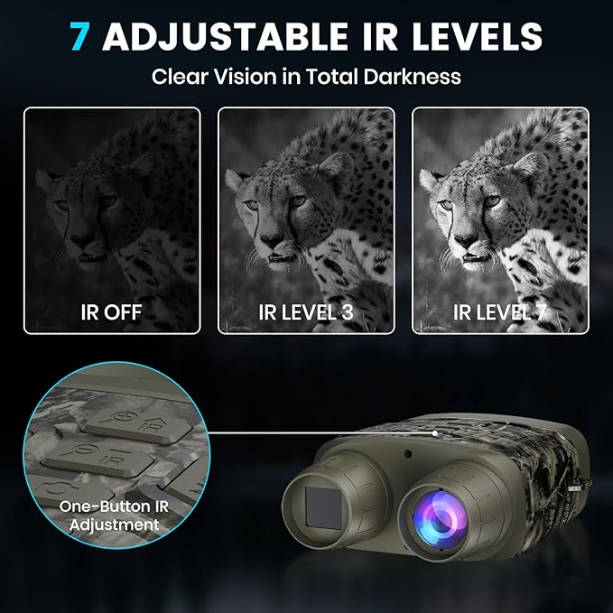 Night Vision Goggles for Adults, 4K Night Vision Binoculars with 5000mAh Rechargeable Battery and 32GB TF Card for Hunting, Wildlife Observation and Security