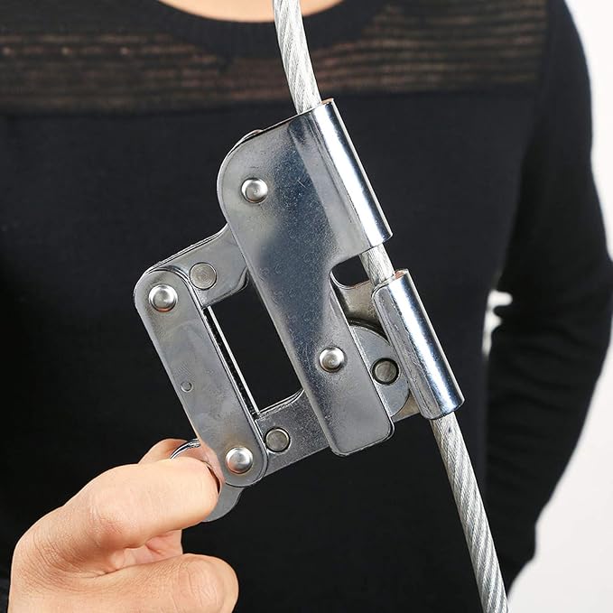 01 Self-Locking Rope Grab,Self-Braking Stop Descender Clamp Climbing Anti Fall Protection Equipment Rope Grab Ascender Fall Protection for Rocking Climbing Tree(Round Hole)