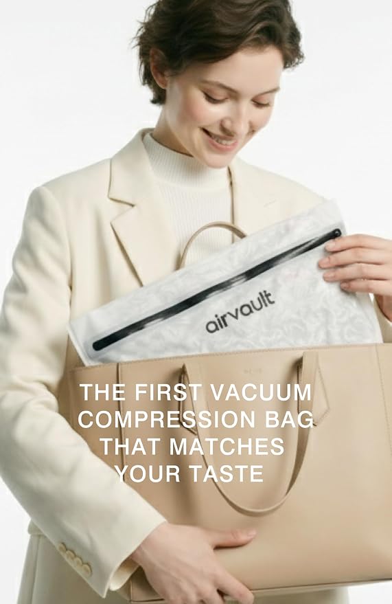 AirVault Vacuum Storage Bags for Travel with Air Pump, Waterproof Compression Packing Organizer, IPX8 Vacuum Travel Bag for Carry On Suitcase & Backpack (15L Flat, 3-Pack)