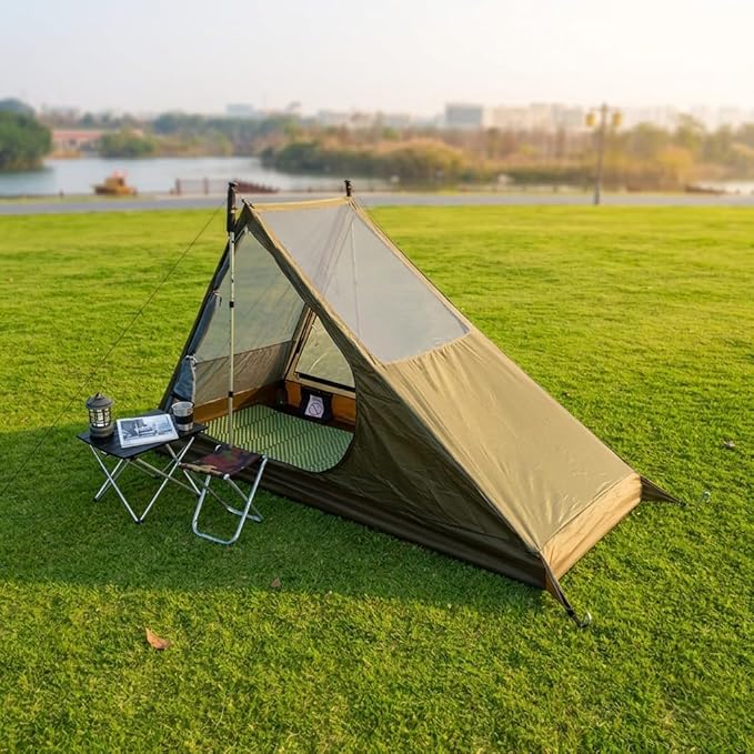 Airy Solo Mesh Tent with 2 Openings Inner Tent for Tarp Waterproof Bathtub Floor for Backpacking Hiking Patio Outdoor Camping