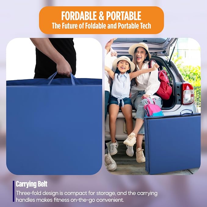 Gymnastics Mats Foldable Tumbling Mats Portable Gymnastics Exercise Mat Thick Gymnastics Tumbling Mats Pad Home Exercise Panel Mat With Carrying Handles
