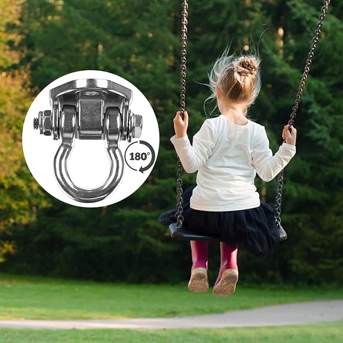 2 Heavy Duty Swing Hangers Stainless Steel 304 Anti-Rust, 2000 lb Capacity 180° Swing, Playground Porch Yoga Seat Trapeze Wooden Sets Indoor Outdoor