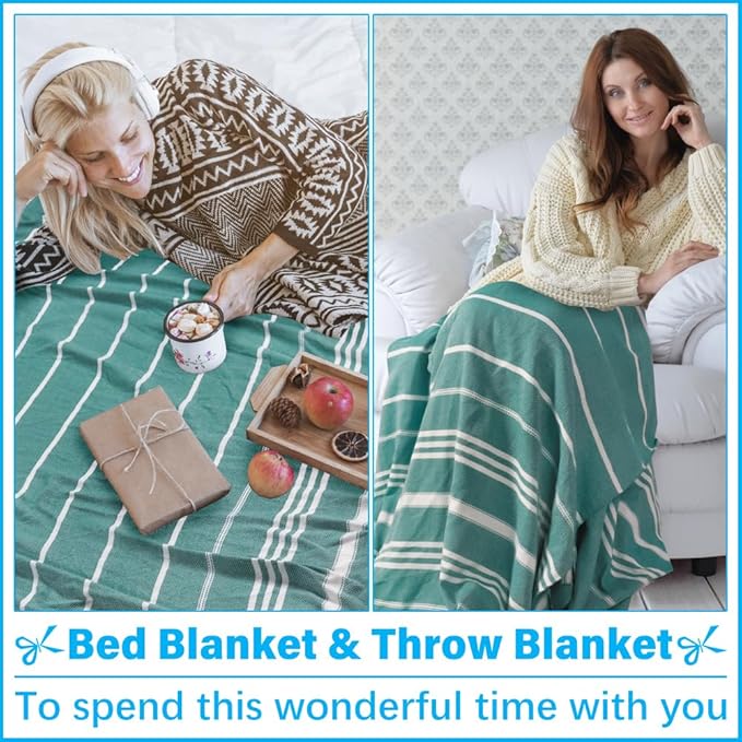 Oversized Turkish Beach Towel Blanket XXL Cotton Sandproof Towels Boho Woven Extra Large Big Sand Free Giant Throw Blankets Huge Quilt XL Picnic Camping Necessities Cloud For Adult Gifts Teal