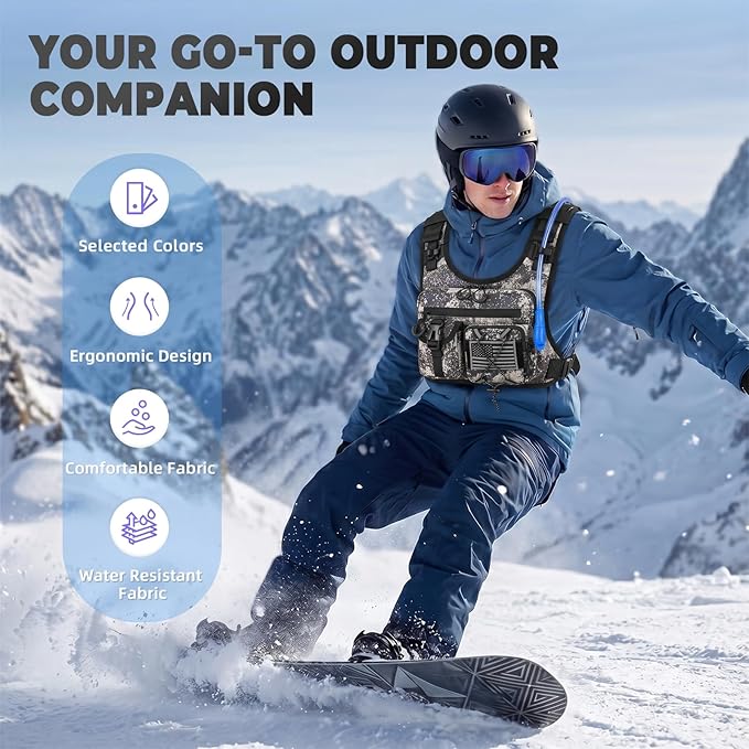 Criuage USA Patent Running Hydration Vest Backpack, Lightweight Chest Pack with 2.0L Water Bladder Bag Daypack for Hiking Running Cycling Race Marathon for Women Men