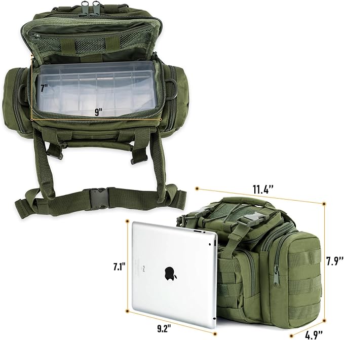 Dr.Fish Fishing Tackle Bag 5 Boxes with 60 Lures Included Loaded Stocked Tackle Box Set Spinner Lures Kit Freshwater Gear Equipment