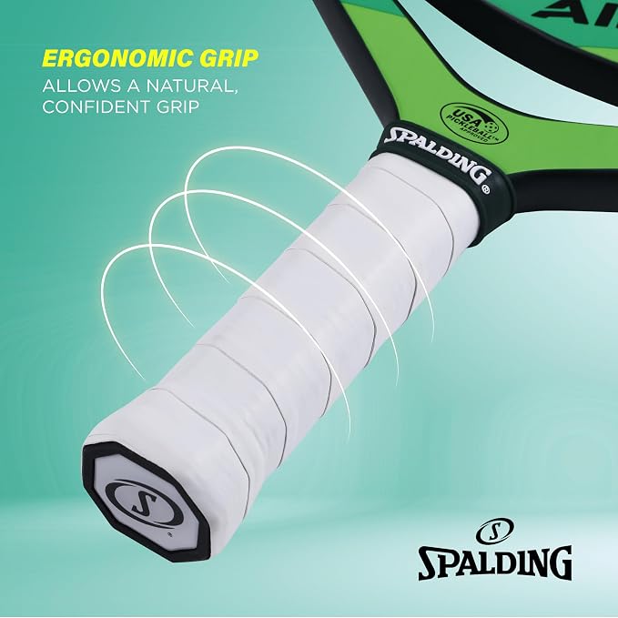 Spalding - Airtek Shot Pickleball Paddle, Airflow Carbon Fiber Face, Lightweight High-Performance Paddle for Power and Control, Durable Comfort Grip, Professional Pickleball Racket