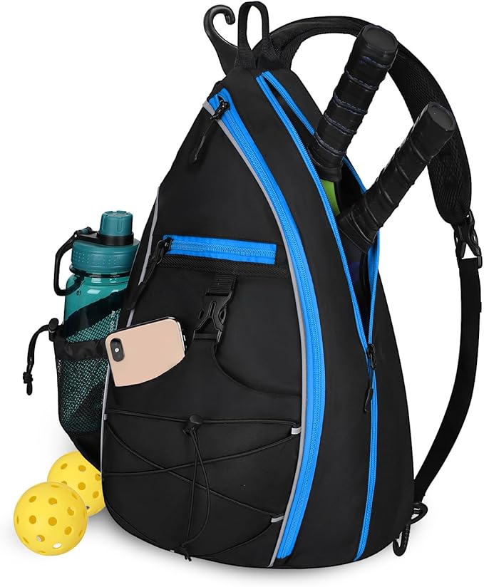 Goloni Pickleball Sling Bag for Men Women, Lightweight Pickleball Backpack with Fence Hook