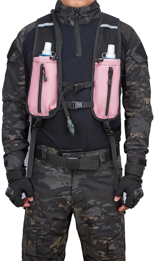 Running Hydration Vest Pack Tactical 3L Water Bladder Backpack Bag for Cycling Marathon Hiking Daypack Men & Women