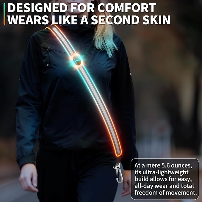 Running Lights for Runners, Reflective Running Vest for Women, Light up Running Vest Gifts for Runners, Walking Safety Gear Led Vest, Night Reflective Running Gear for Walking Dog Cycling Jogging