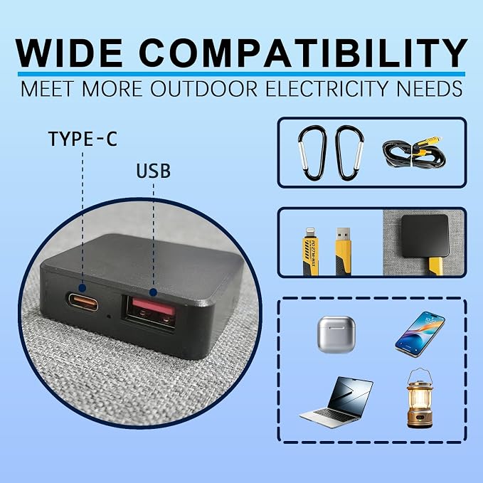 20W Portable Foldable Solar Panel, 3-Fold Solar Charger with USB QC3.0 & DC Outputs, lPx4 Waterproof Solar Panel Charger for Camping, Hiking, Portable Source, Emergency Power Outage