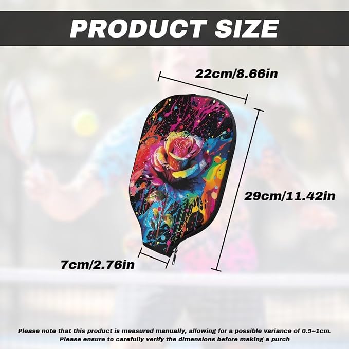 Pickleball Paddle Covers, Fits Standard Pickleball Racquets, Durable Zippered Paddle Cover Universal 8.6 x 11.4Inch