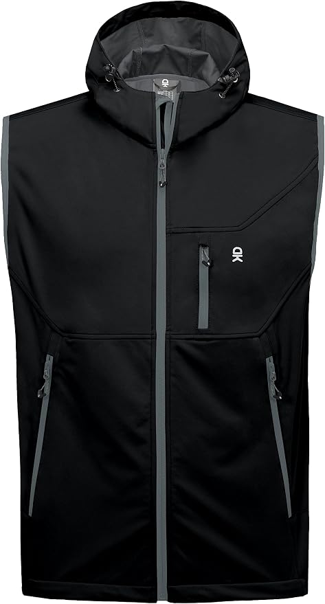 Little Donkey Andy Men's Lightweight Softshell Vest Windproof Sleeveless Jacket for Travel Hiking Running Golf