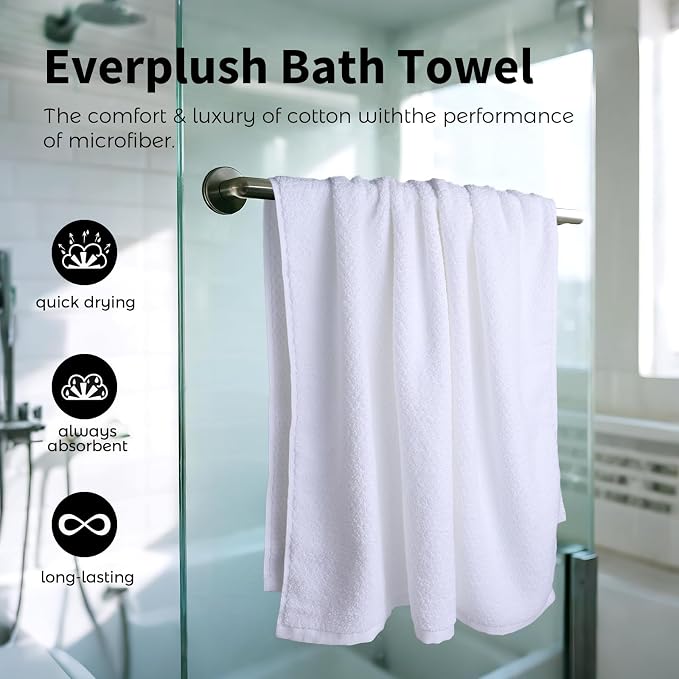 Everplush Diamond Collection Extra Large Bath Sheet Towel 1-Pack – Super Soft, Highly Absorbent & Quick-Drying Thick Towel, 35" x 66", – Perfect for Bathroom, Pool & Swimming