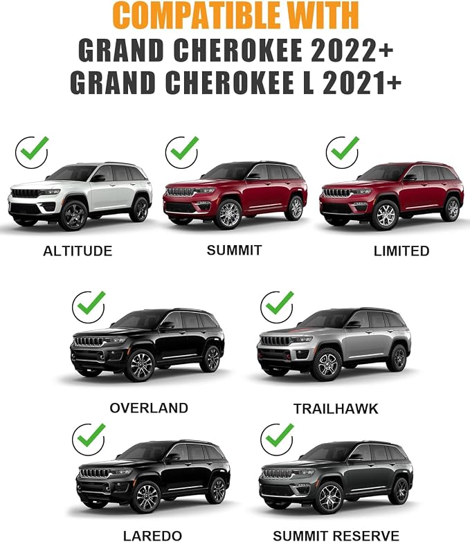 KINGGERI 220lbs Roof Racks Cross Bars Fit for Jeep Grand Cherokee L 2021-2026 & Grand Cherokee 2022-2026, Heavy Duty All Metal Aluminum Roof Rails Crossbars Luggage Cargo Carrier SUV Accessories