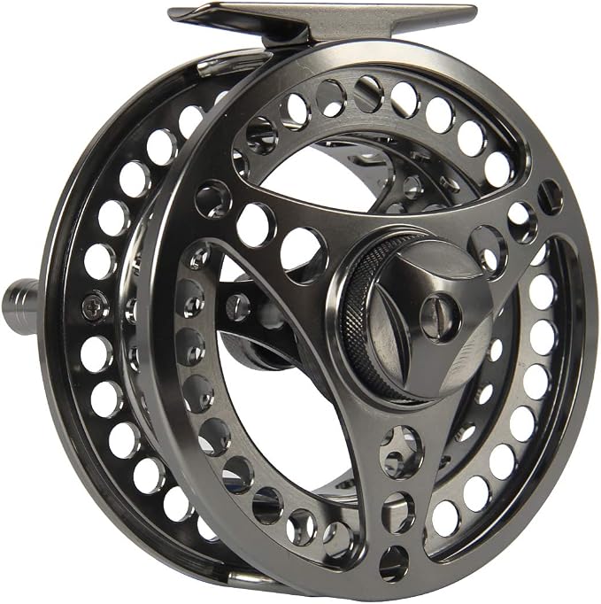 EX-ALC Fly Reel 3/4 5/6 7/8 9/10WT CNC Machined Large Arbor Aluminum Fly Fishing Reels Silver/Gunsmoke Fly Reels
