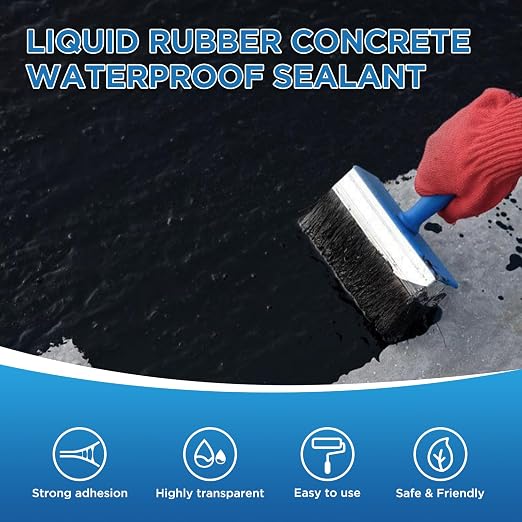 Waterproof Sealant Black Waterproof Coating 35oz Leak Repair Coating for Flat, Metal, Roofs, Foundations, Gutters, Indoor & Outdoor Walls, Bathroom, Kitchen, Garden Leak Liquid Sealant
