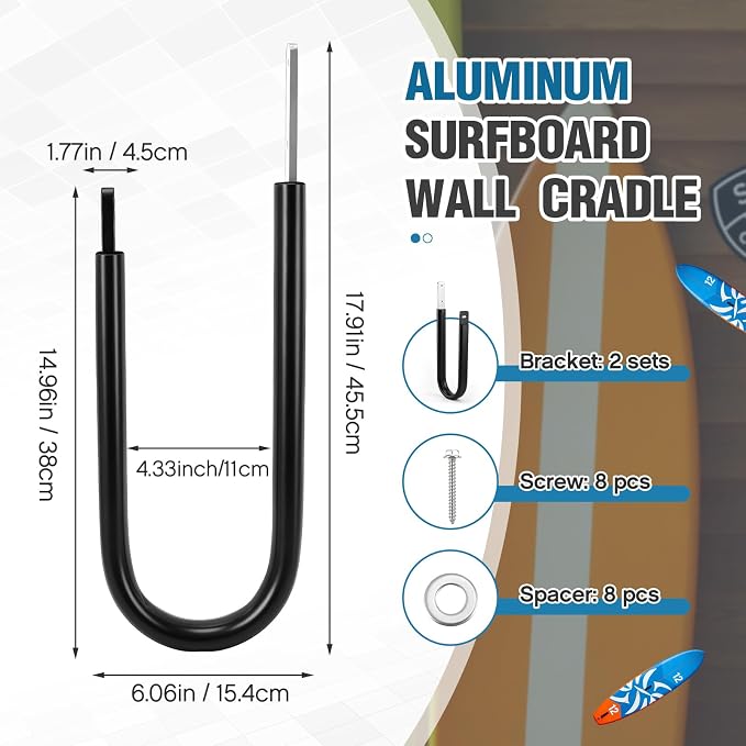 Wesiti Surfboard Shelf Wall Mount Rack Longboard Skateboard Snowboard Kayak Ski Hangers Traction Board Rack Wall Board Surfboard Mount Paddle Surf Storage Skateboard Snowboard Holder Kayak Racks