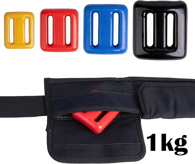 Vinyl Coated Diving Weights-4pcs 1.1-4.4 lbs Dive Weights with 4 Pocket Scuba Weight Belt with Quick Release Buckle,Used for Freediving, Spearfishing & Scuba Diving-Fit for Waist 32" to 52"